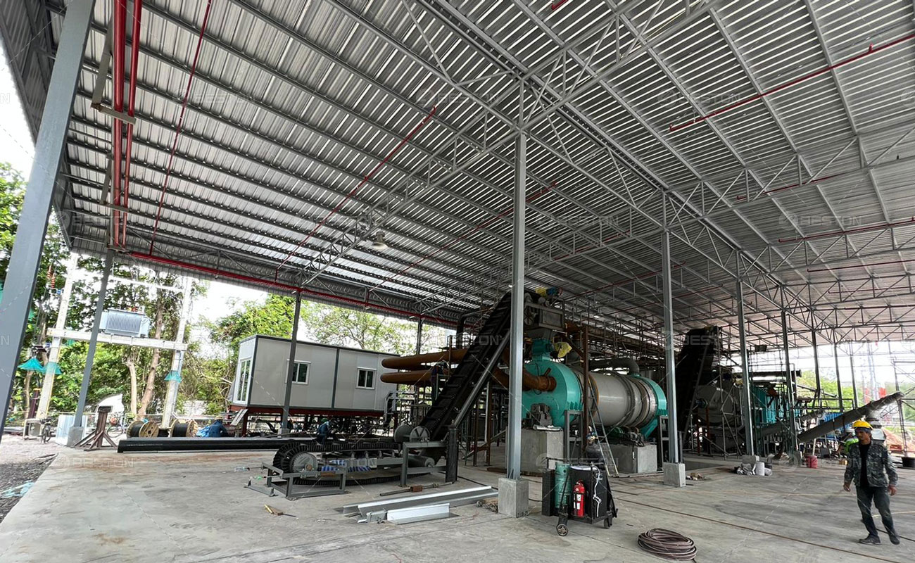 Installation-of-BST-50-Charcoal-Making-Machine-in-Thailand-in-2023